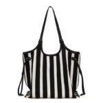 Striped Knit Tote Bag Large Capacity