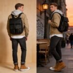 Men's PU Leather Business Laptop Backpack - Image 2