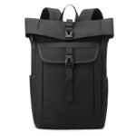 Mens PU Leather Travel Laptop Backpack