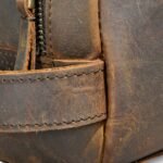 Double Zip Crazy Horse Leather Toiletry Bag - Image 4
