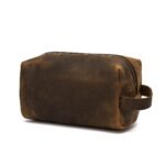 Top Grain Crazy Horse Leather Travel Pouch