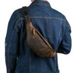 Crazy Horse Leather Men's Chest Bag - Image 3