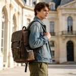 Crazy Horse Leather Laptop Backpack 15 Inch - Image 3
