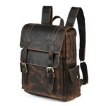 Crazy Horse Leather Laptop Backpack 15 Inch