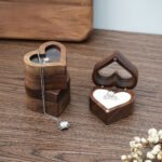 Walnut Heart Shape Ring Box - Image 6