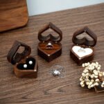 Walnut Heart Shape Ring Box - Image 2