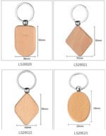 Laser Engraved Beech Wood Keychain - Image 3
