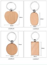 Laser Engraved Beech Wood Keychain - Image 4