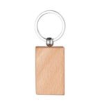 Laser Engraved Beech Wood Keychain