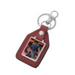 Custom PU Leather Keychain with Metal Ring