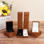 Wood Grain Leatherette Jewelry Gift Box - Image 3
