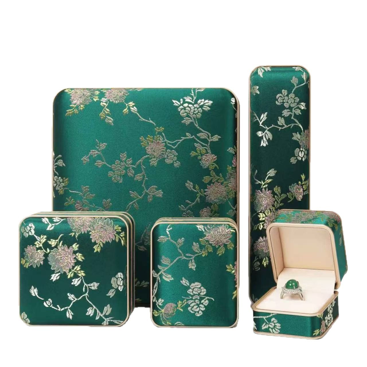 17000264-06 Silk Jewelry Gift Box with Gold Edging - Image 1